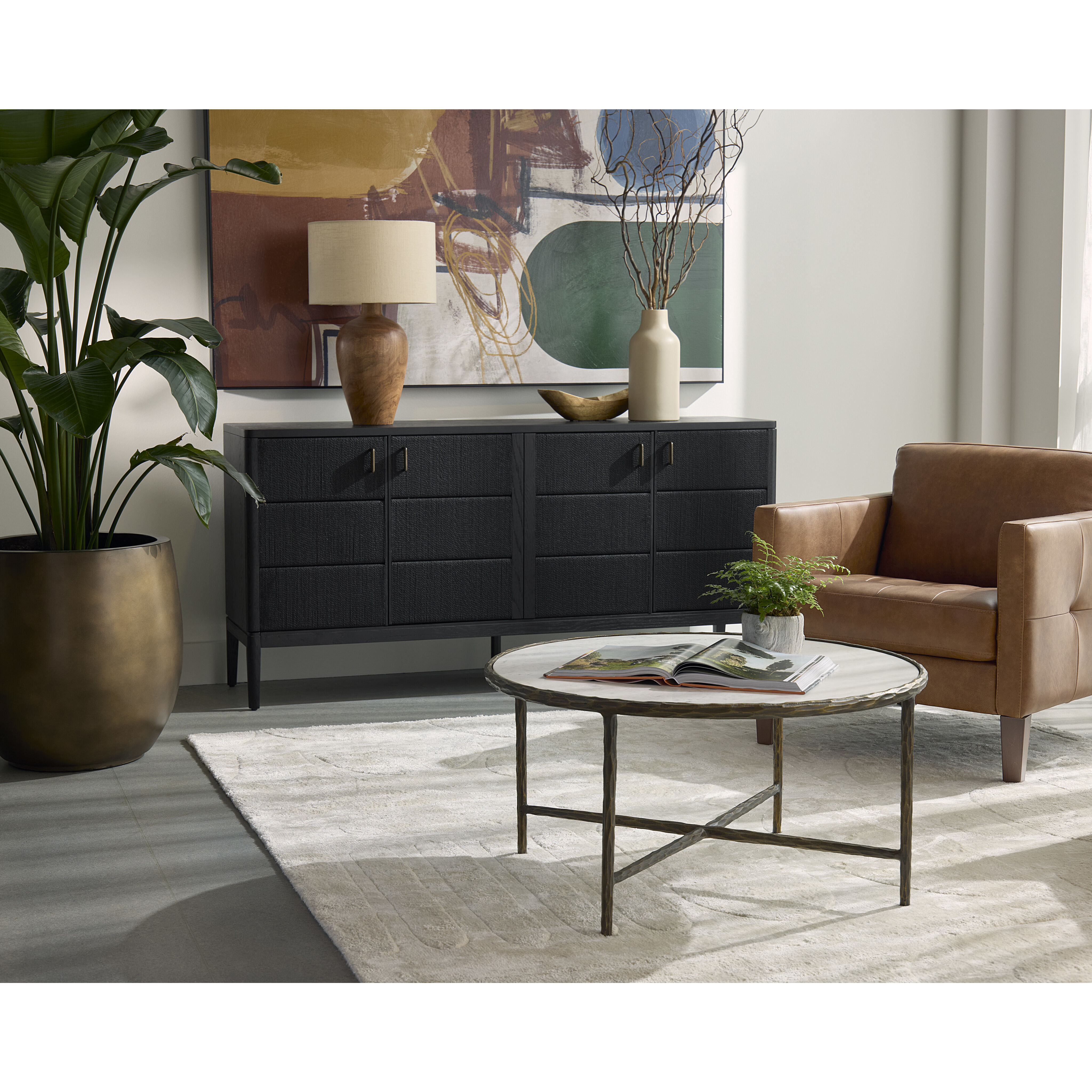 Riyaz 36.25 X 18.5 inch Antique Brass with White Coffee Table